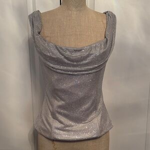 Zara Silver Crystal Women's Top